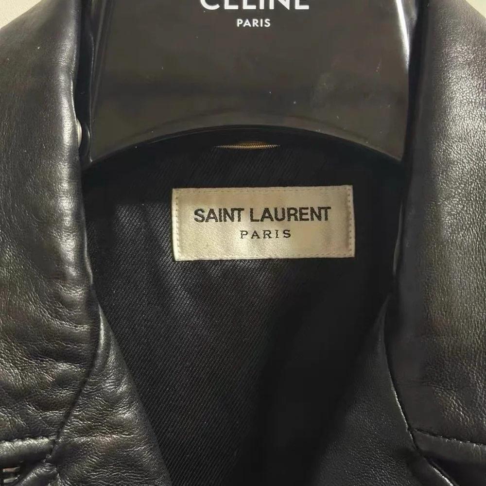 āsoldāAuthentic Saint Laurent Black Leather Moto Jacket - Picture 6 of 8